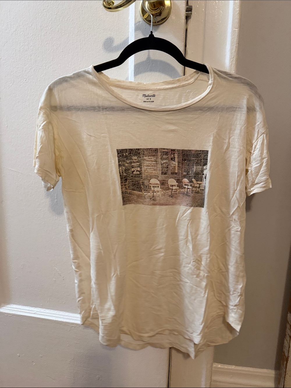 Madewell Cream Graphic Crewneck T‑Shirt